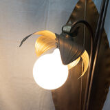 Lampadaire fleurs en laiton doré