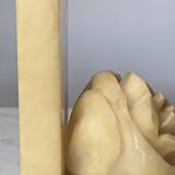 Pair of Neo-Classical Camellia Alabaster Bookends - 1940s