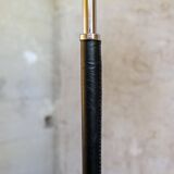 Modern mid-century chrome leather floor lamp Atelje Lyktan, Sweden