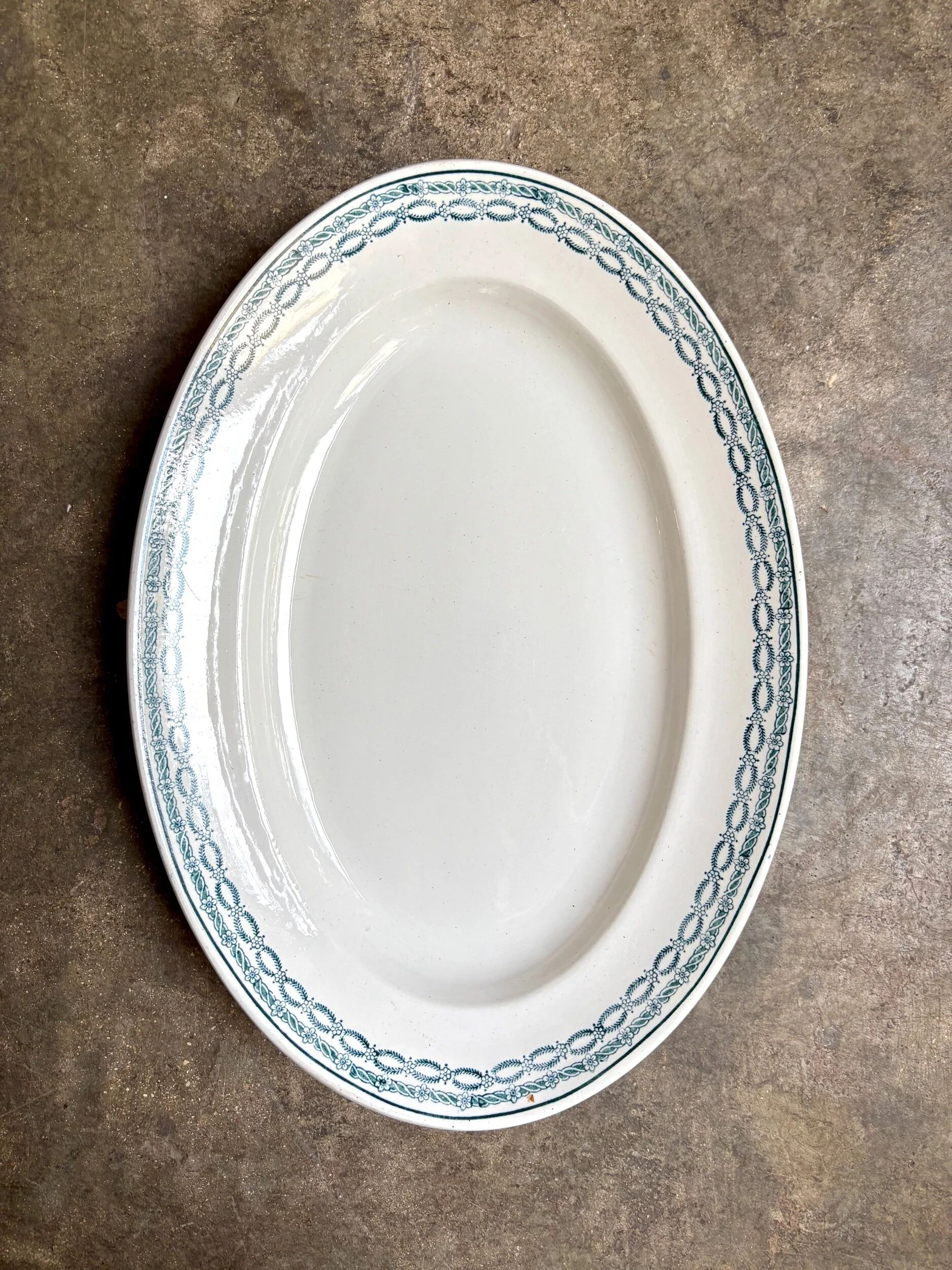 St Amand oval dish in blue ironstone