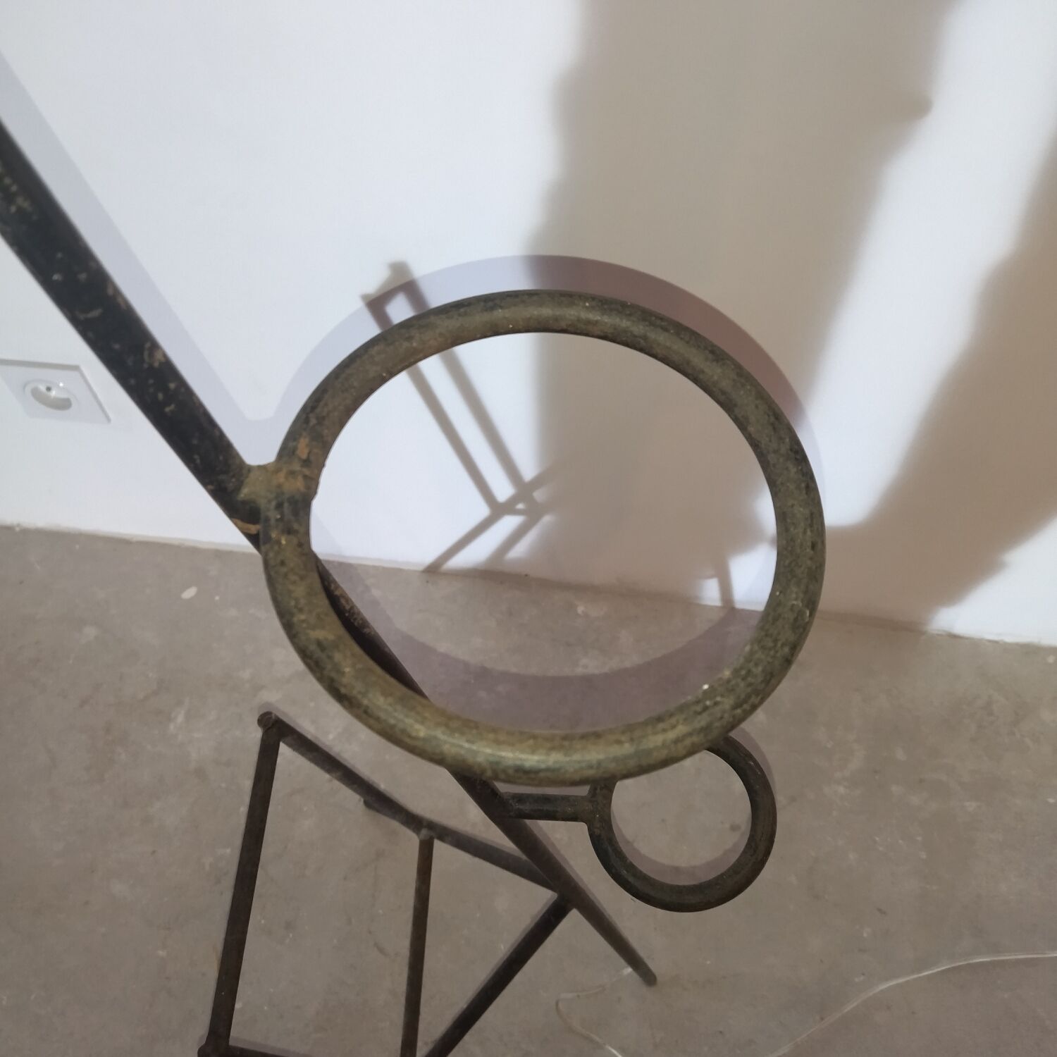 Floor lamp plant holder metal 50s