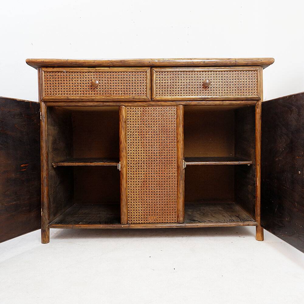 Mid-century bamboo and rattan buffet - 1960s