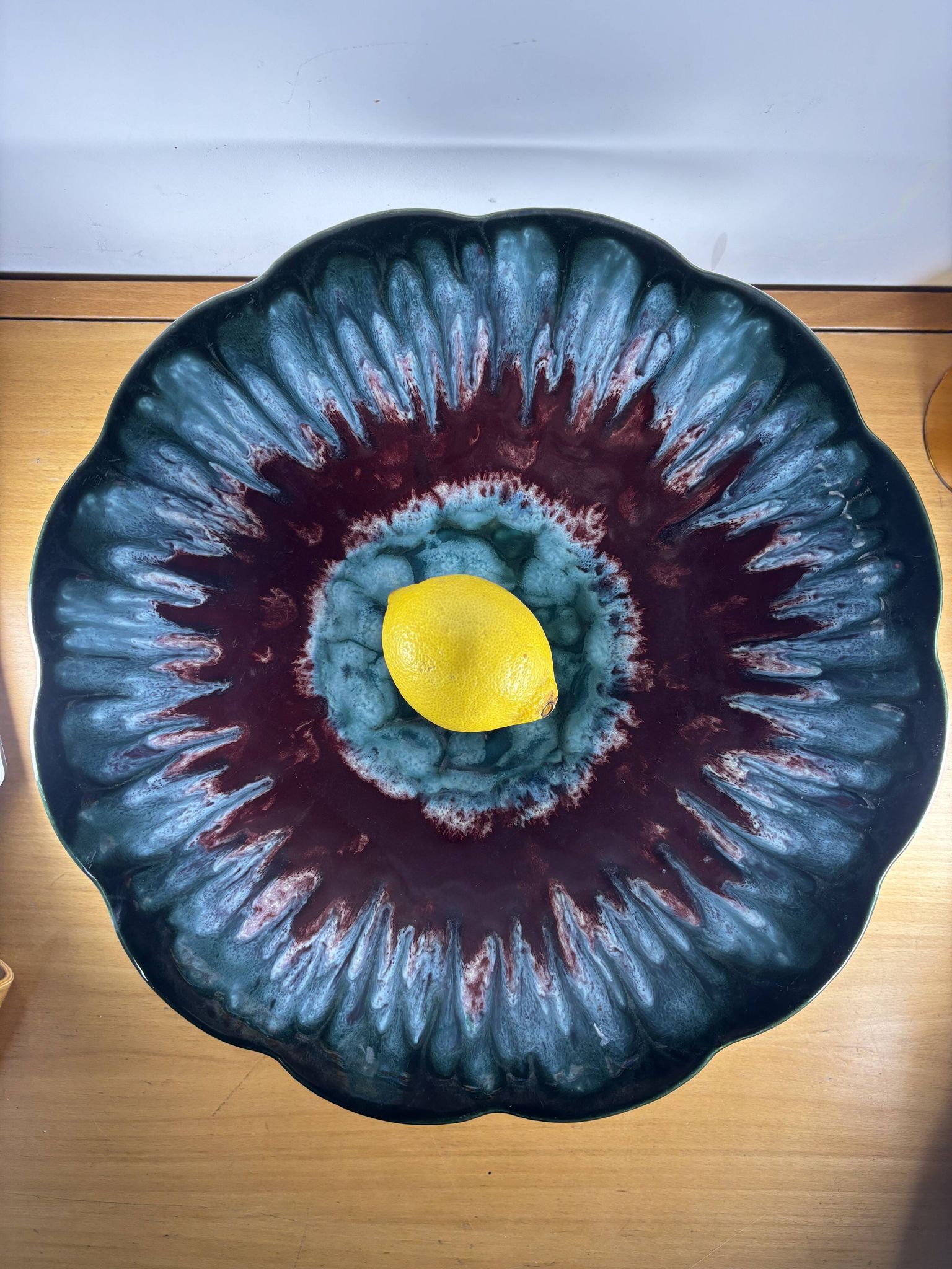 Longwy Tourmaline Platter, France, vintage 1960s, XL