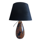 Lampe en bois sculpté motif floral