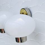 Double opaline brass wall light