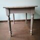 Table en bois bureau patine grise