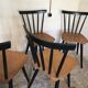 Set of 4 vintage 1960's chairs with bars and black compass legs