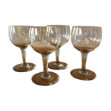 4 wine glasses balloon blown glass