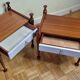 Pair of mahogany and veneer wood bedside tables, Gautier, 60s