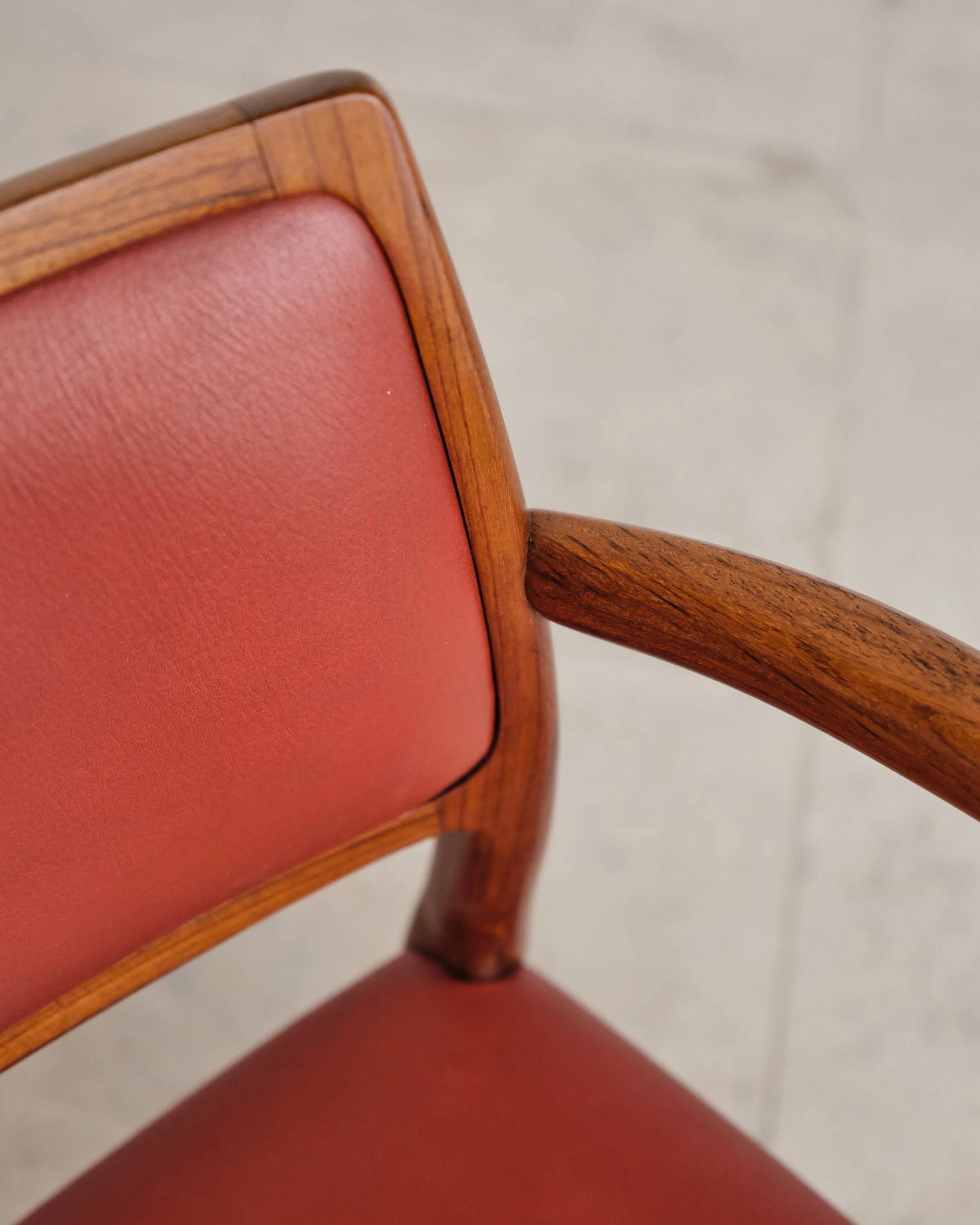 Armchair model 65 in oak and leather by Niels O. Møller, Denmark, 1960s.