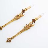 1950's Solid brass 'Swan' wall sconces