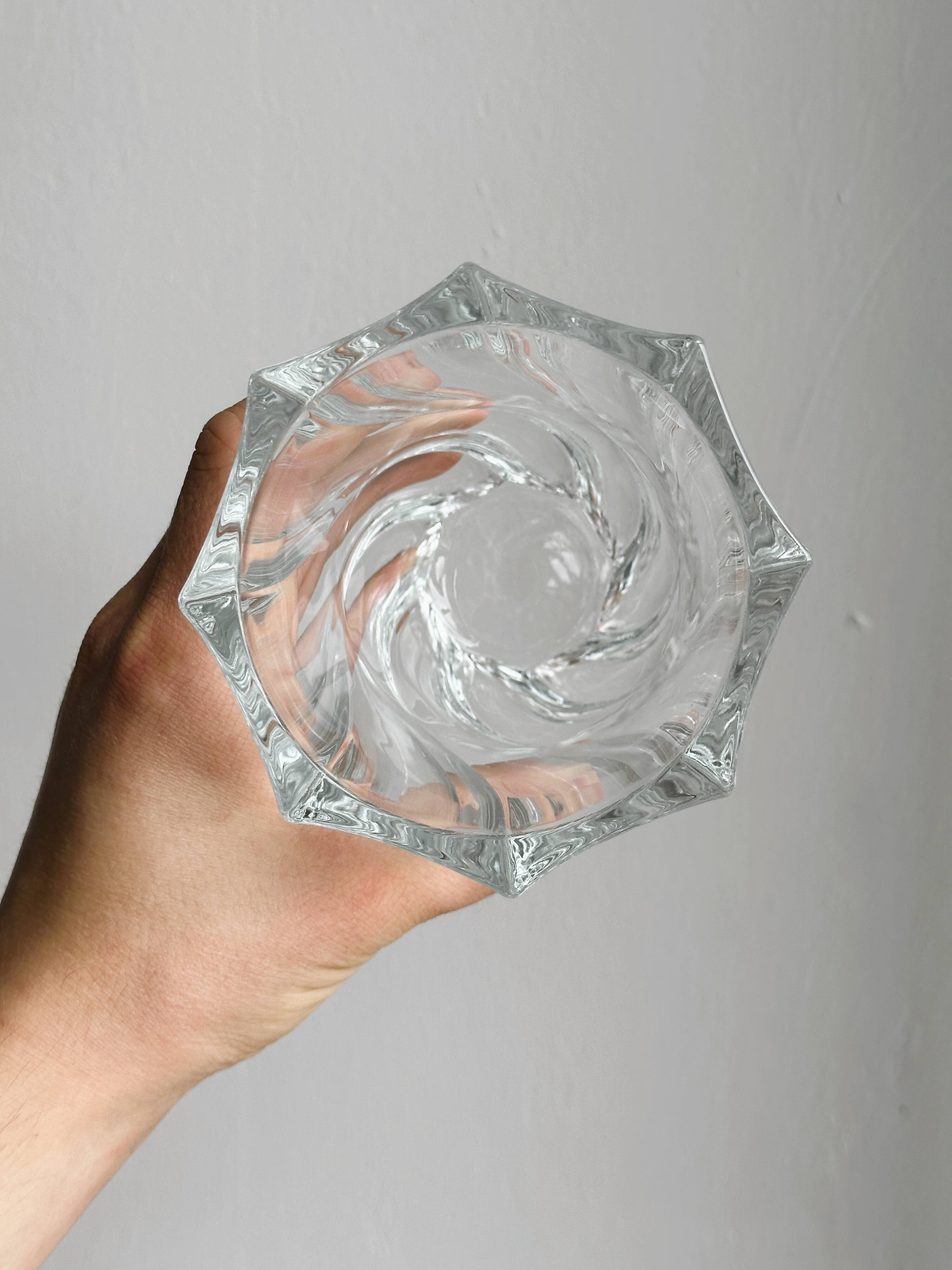Vase en verre cristal transparent