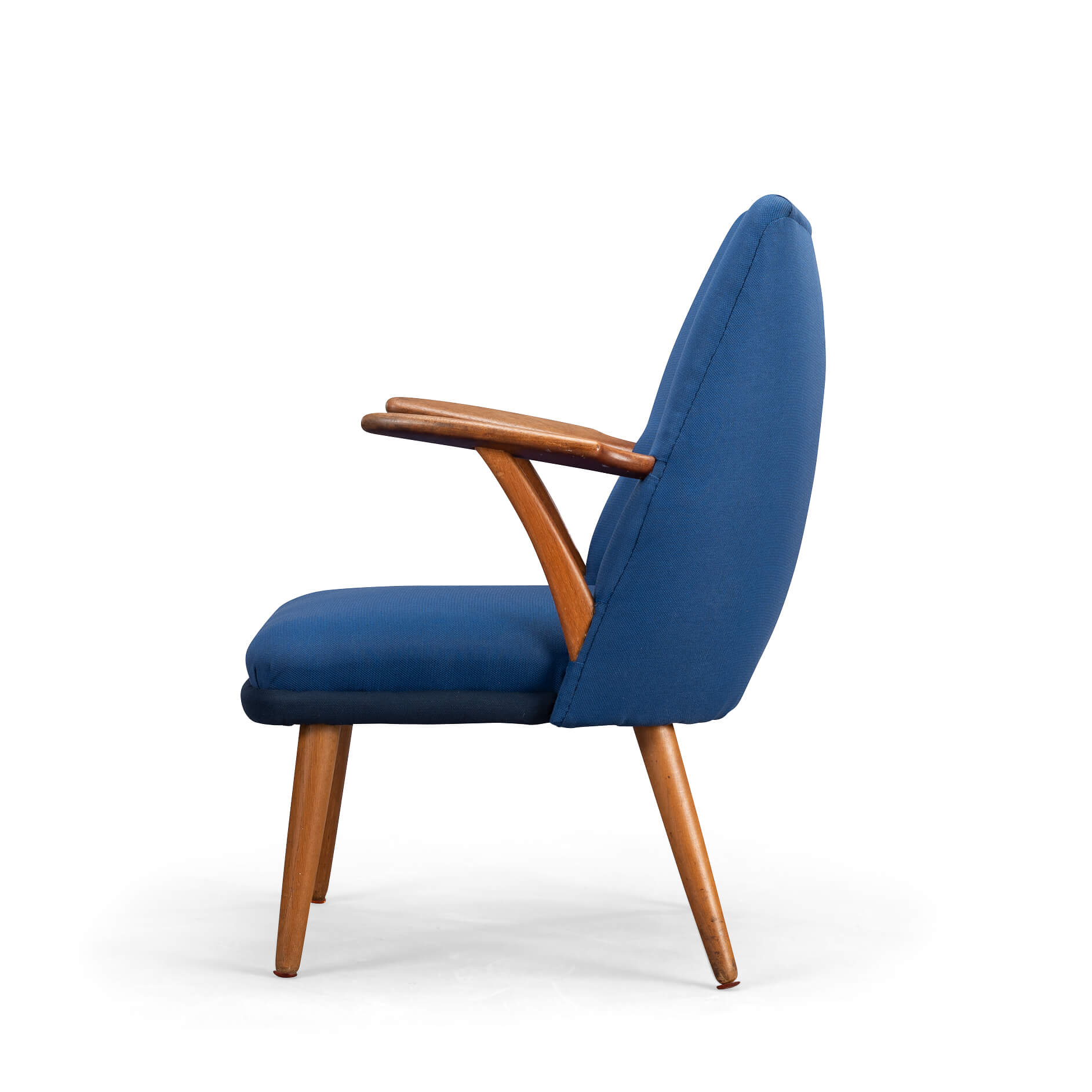 Danish Midcentury Reupholstered Blue Cocktail Chair, 1960s