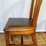 Set of four solid oak monastery style chairs