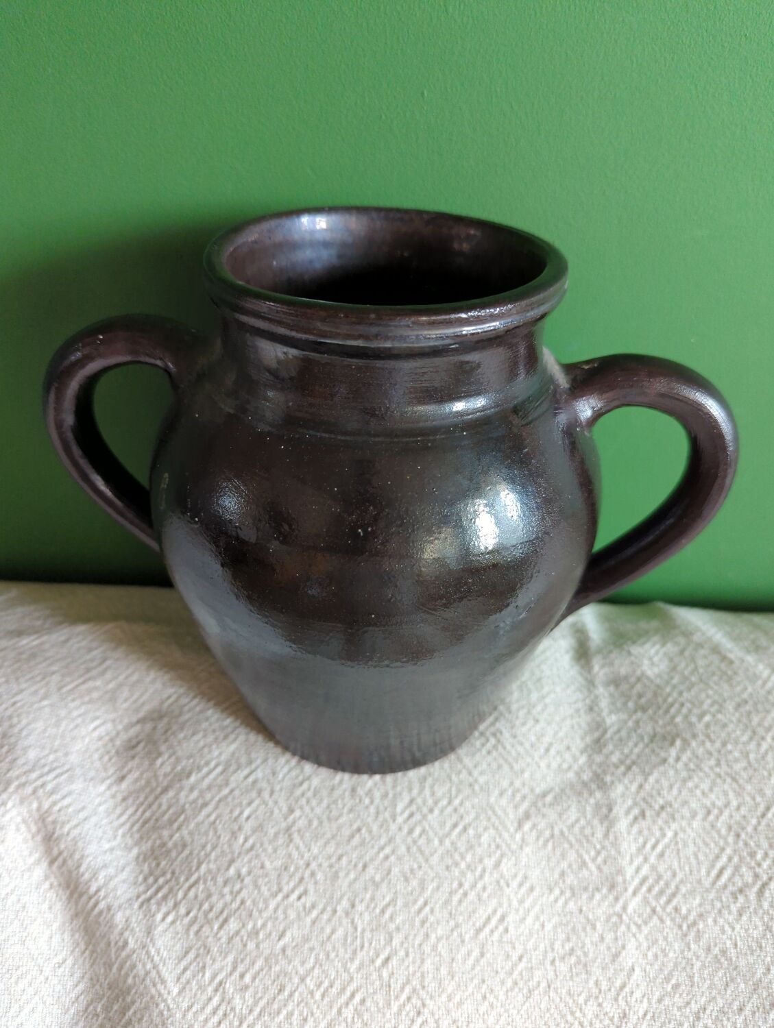 Nehou pottery vase signed Hamel