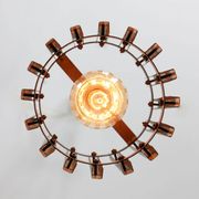 Lampe à suspension vintage en laiton italien, années 70