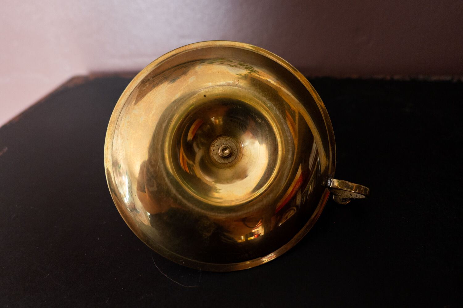 Vintage brass candle holder and floral paintings