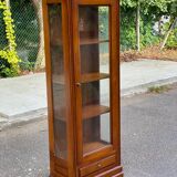 Vitrine Louis Philippe en bois massif de merisier 187cm