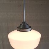 Suspension style Bauhaus globe opaline XL diam. 30cm - début XXeme