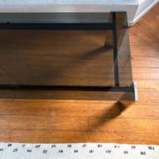 Table basse rectangulaire Italienne en verre fumé vintage 1970