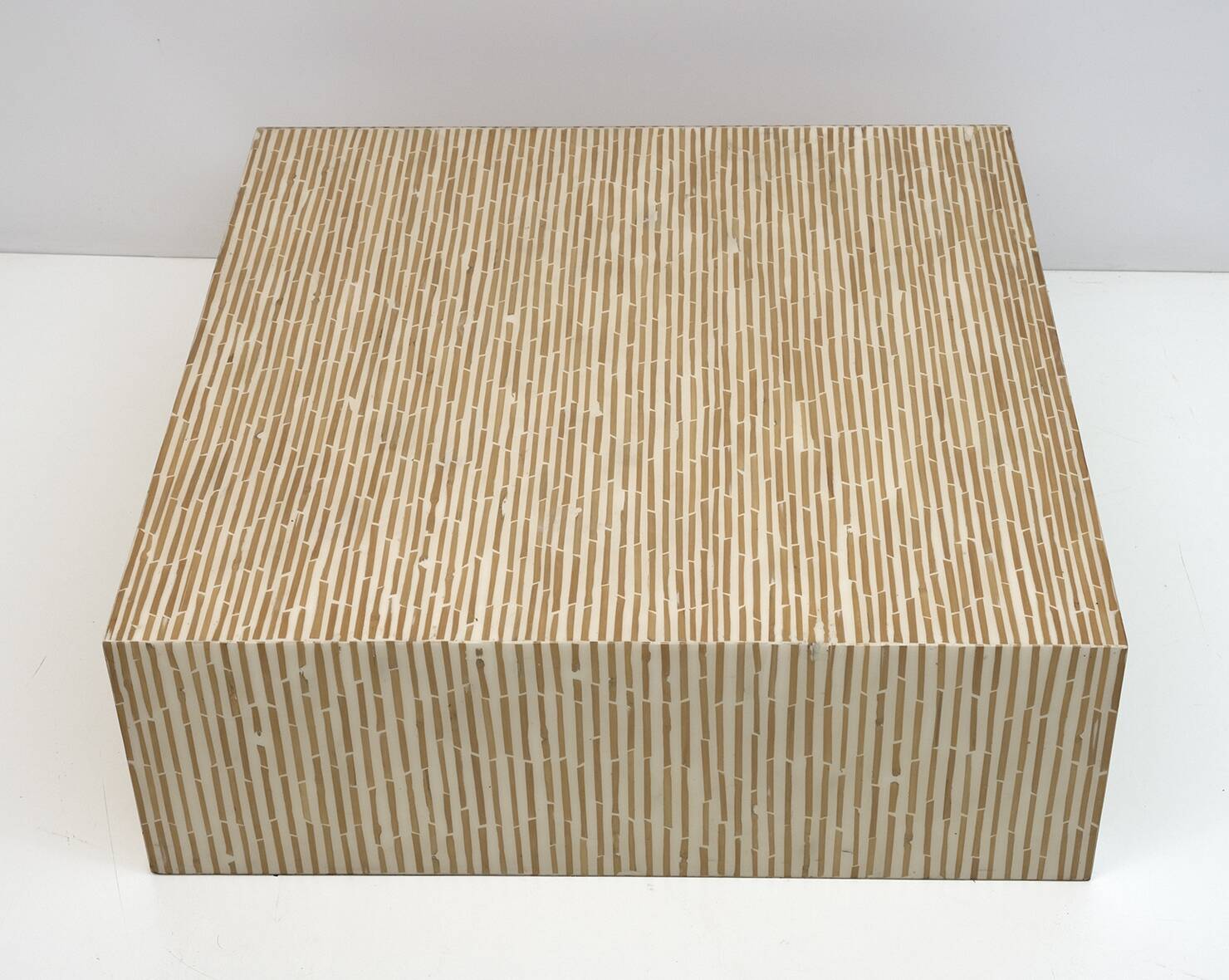 Table basse italienne moderne en résine et bambou
