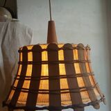 Scandinavian teak pendant light, made in the GDR, 1960s