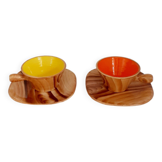 Duo of Vallauris cups 50/60's