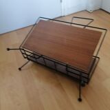 Magazine rack steel thread and teak wood