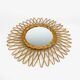 Rattan and woven wicker sun mirror from the 60s