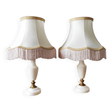 Pair of vintage alabaster lamps