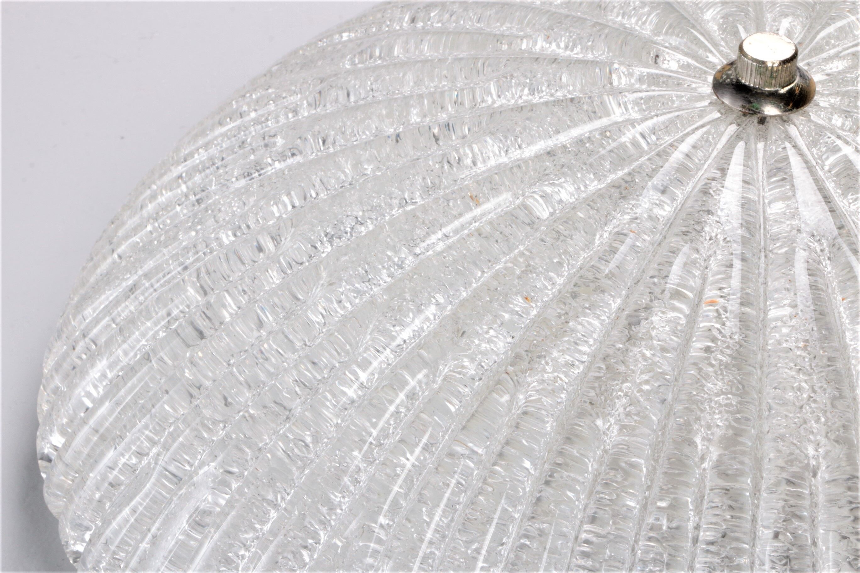 Vintage ceiling lamp with chrome and murano glass, 1960s