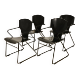 Series of 4 minimalist chairs model "EGOA 300" by Josep Mora