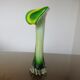 Vase soliflore arum in Murano glass yellow and green 60s 70s