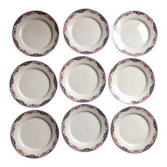 Lot 9 plates Digoin Sarreguemines