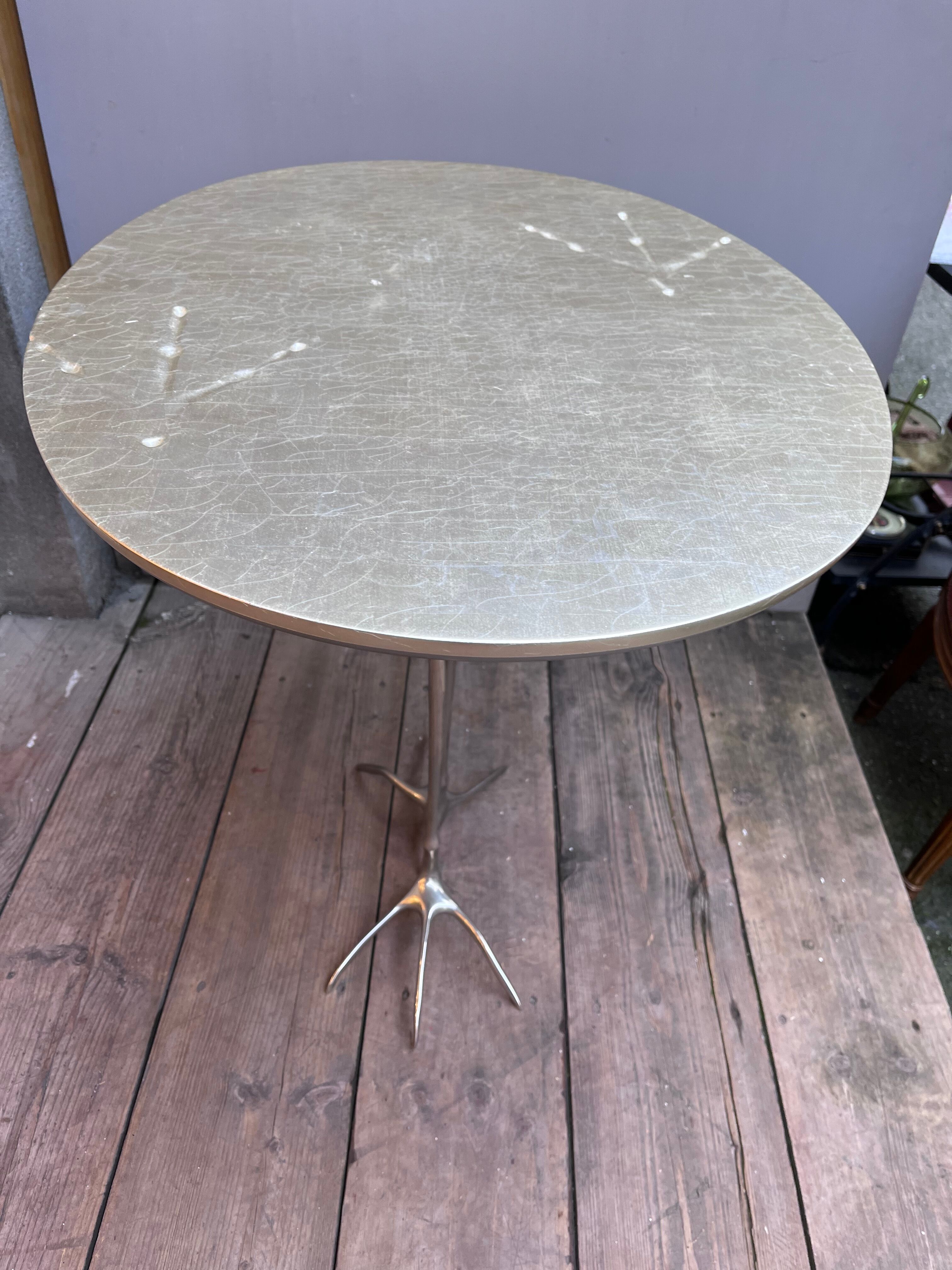 Sculptural table Traccia Merret Oppenheim silver edition Cassina