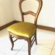 Paire de chaises en velours vert doré style Louis Philippe