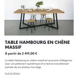 Table chêne massif For Me Lab