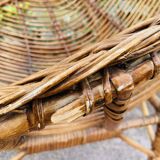 Vintage rattan and wicker armchair