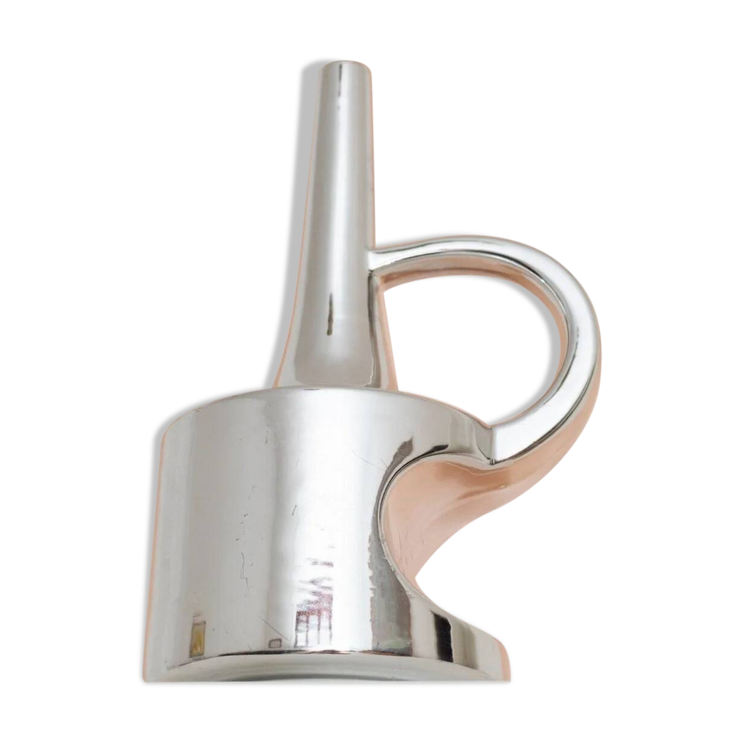 XL Vintage Ceramic Vase in Chrome Glaze (Silver) – SSF Italia, Space Age 1970s