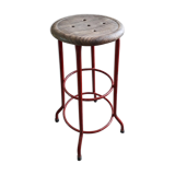 Tabouret haut métal teck java