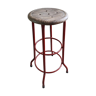 High Metal Stool/Java Teak