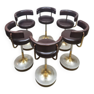 6 tabourets de bar Jupiter vintage par Borje Johanson, Suède