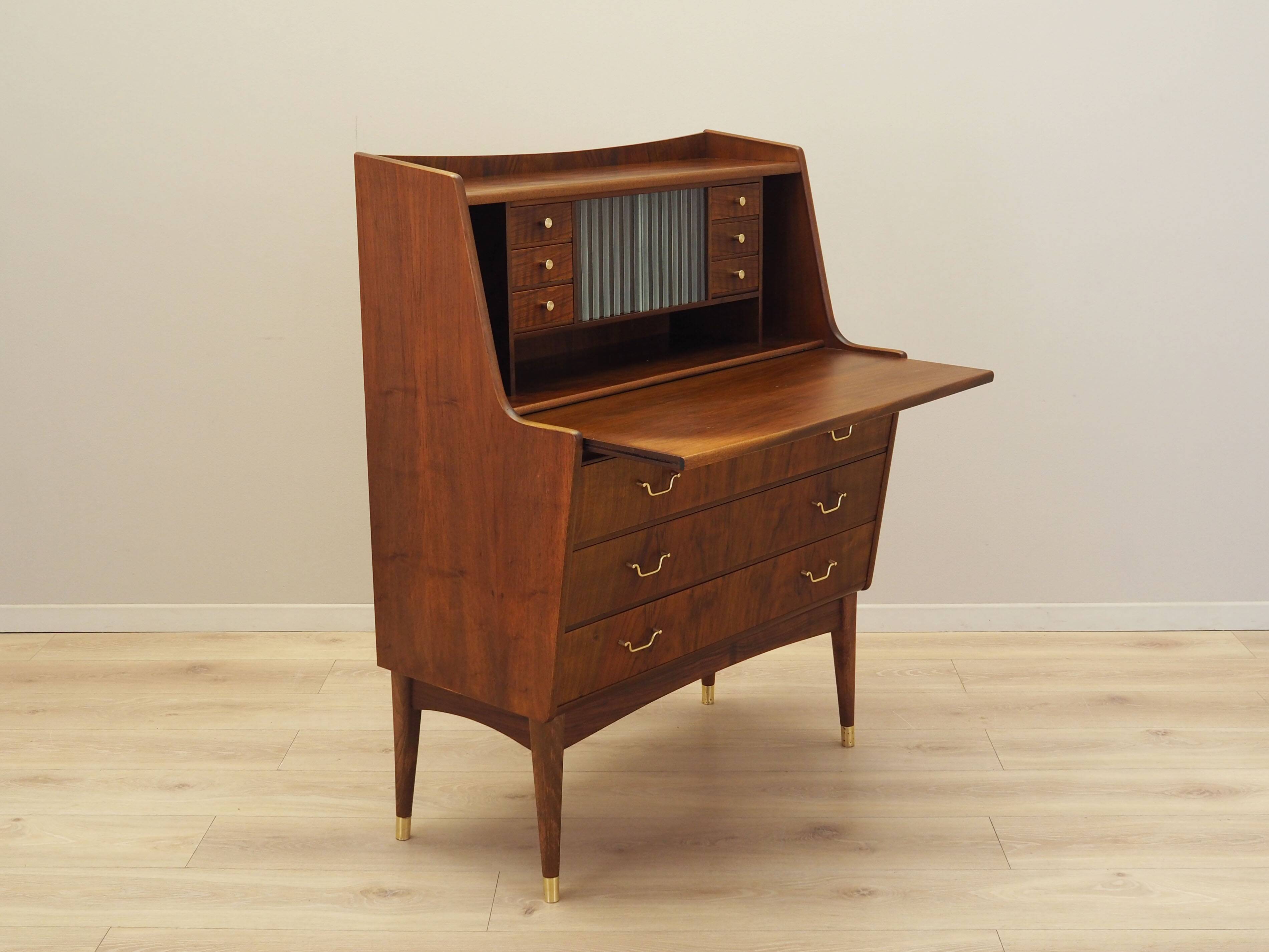 Walnut secretary, Danish design, 1970s, production: Denmark