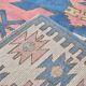 Dusty Pink & Blue Handmade Vintage Rug, 141x184 Cm