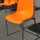 Série de 6 chaises vintage orange coque plastique