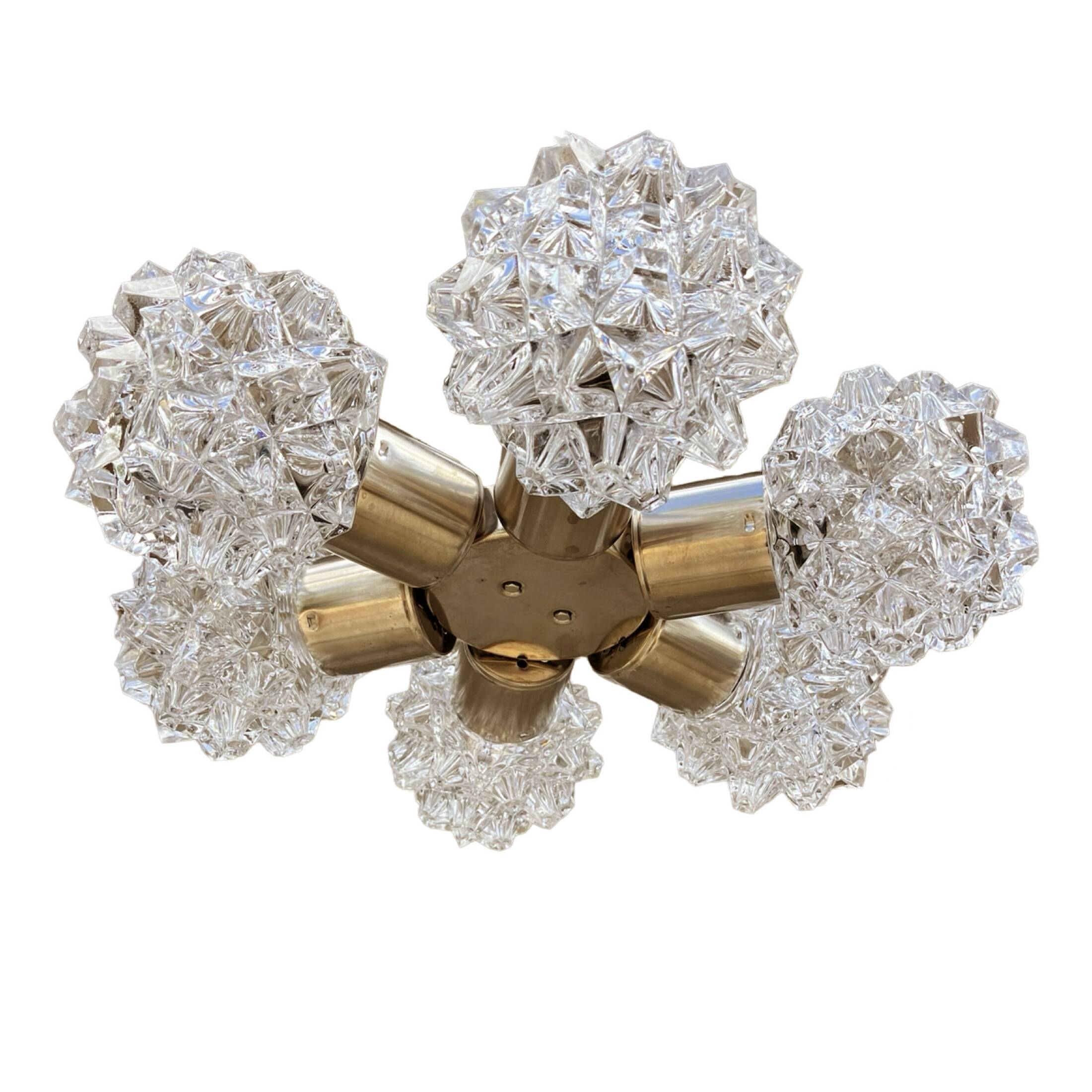 Sputnik chandelier, Kamenicky Senov, Czechoslovakia, 1970s.