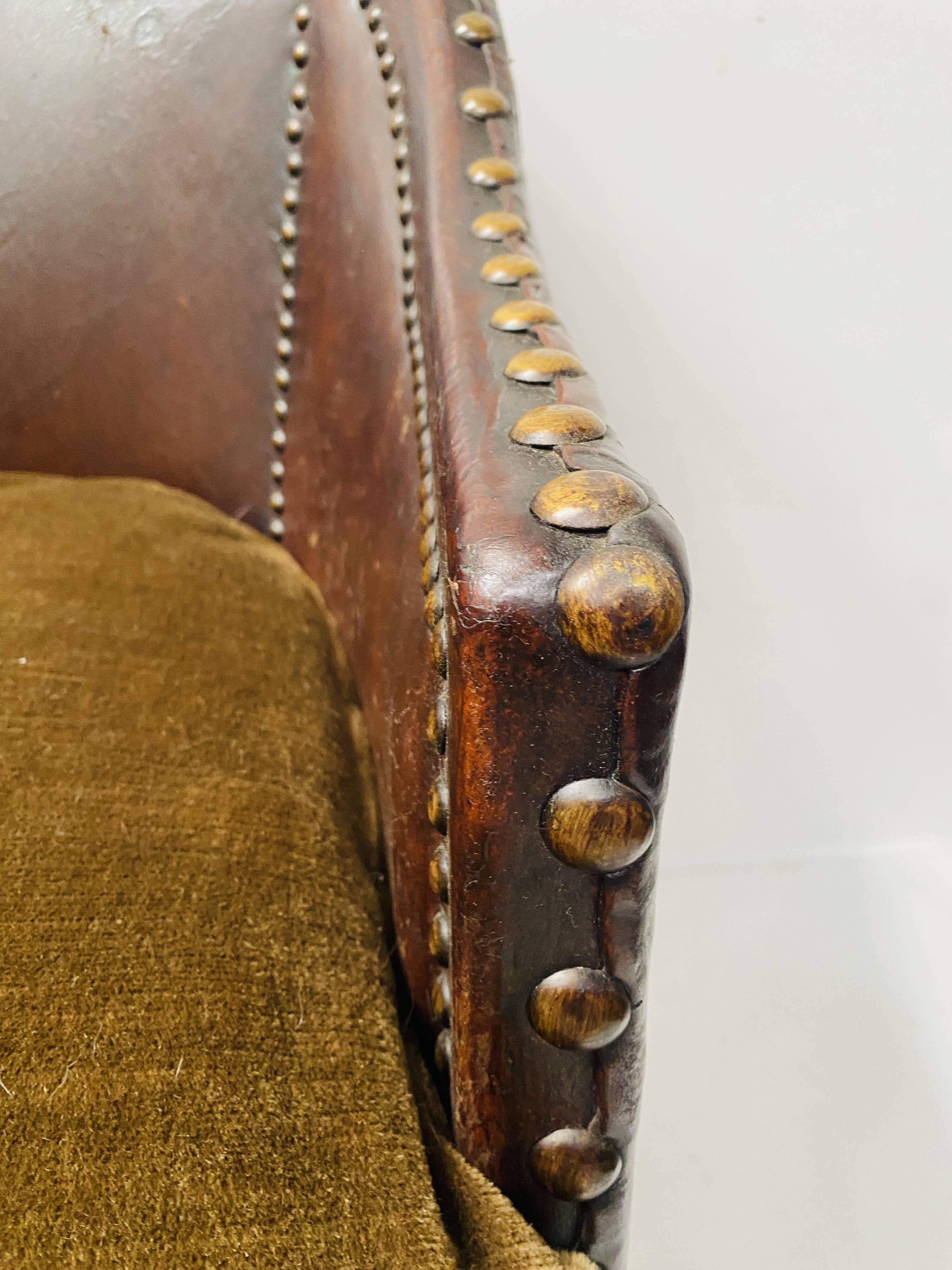 20th Century Art Deco Studded Leather Club Chair
