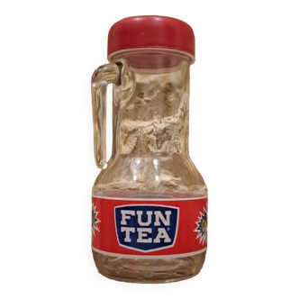 Glass advertising decanter "Fun Tea" with lid