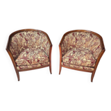 Pair of Art Deco gondola armchairs from the 1930s.