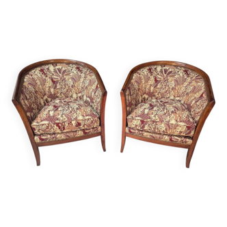 Pair of Art Deco gondola armchairs from the 1930s.